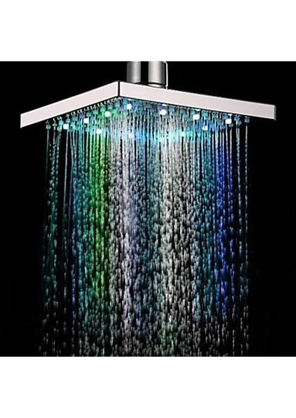 LED Duş Başlığı Banyo Aksesuarları Renkli Kafaları Douche Yağış Seti Kare Üst Duş Işık Ev Geliştirme Lambası | Duş Başlıkları modelleri