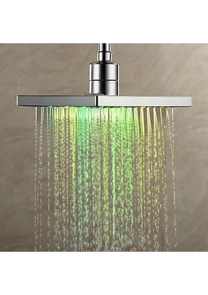 LED Duş Başlığı Banyo Aksesuarları Renkli Kafaları Douche Yağış Seti Kare Üst Duş Işık Ev Geliştirme Lambası | Duş Başlıkları fırsatları