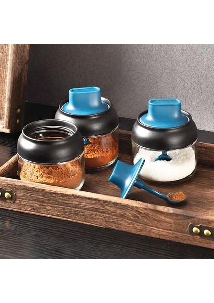 3 Adet Cam Mühürlü Baharat Pot Baharat Kavanoz Evi Baharat Kutuları Ev Restoran Kullanımı Için Mühürlü Çeşni Pot | Spice biber Çalkalayıcılar