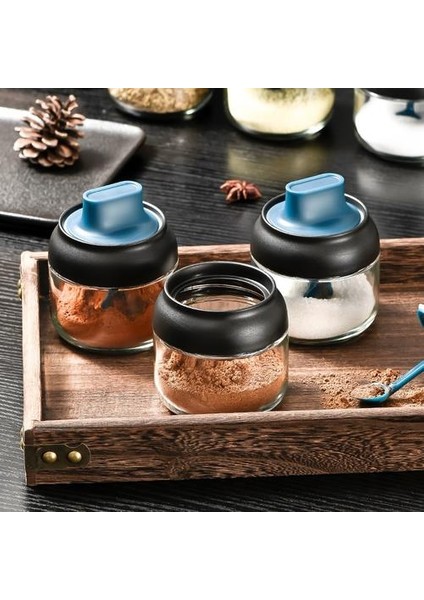 3 Adet Cam Mühürlü Baharat Pot Baharat Kavanoz Evi Baharat Kutuları Ev Restoran Kullanımı Için Mühürlü Çeşni Pot | Spice biber Çalkalayıcılar
