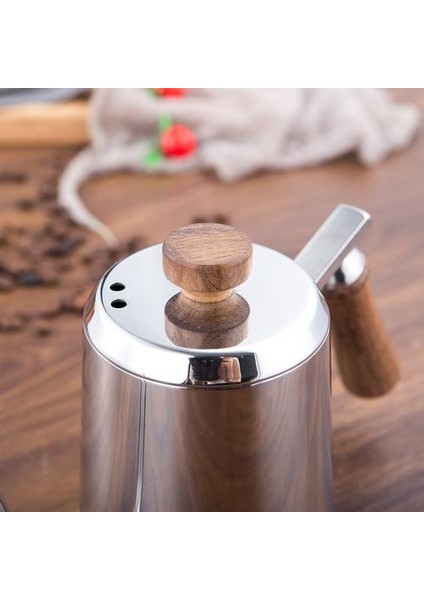 350 ml Kahve Çay Potu 304 Paslanmaz Çelik Uzun Dar Boynu Balatası Su Isıtıcısı El Damla Su Isıtıcısı Kapaklı Kahve Döşemesi
