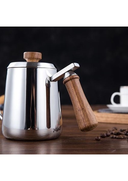 350 ml Kahve Çay Potu 304 Paslanmaz Çelik Uzun Dar Boynu Balatası Su Isıtıcısı El Damla Su Isıtıcısı Kapaklı Kahve Döşemesi