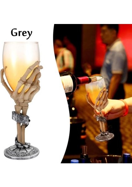 Sıcak !yaratıcı Hayalet Pençe El Cam Goblet Kişilik Hayalet Kafa Kafatası Kafa Pençe Viski Bira Şarap Cam Simülasyon Şarap Kadehi. | Highball Cam (Gri)