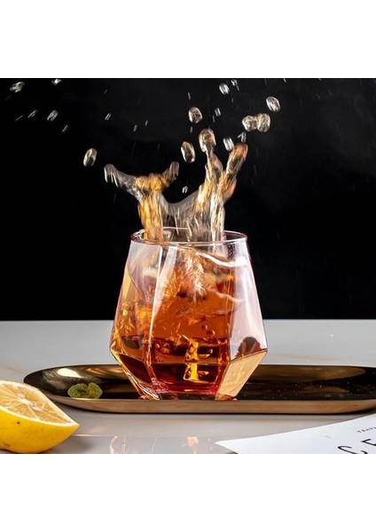 6 Adet Altıgen Elmas Viski Gözlük Scotch Kokteyl Viski Rum Tequila Için Set Drinkware Şarap Kadehi Bardaklar Noel Hediyeleri | Gravür