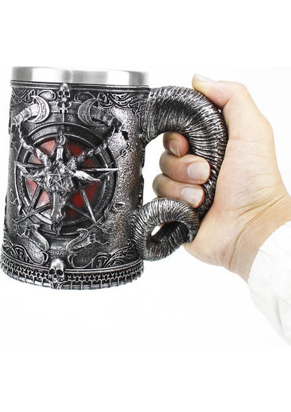 Pentagram Boynuz Kadeh Şarap Cam Gotik Wicca Pagan Mistik Tankard Kahve Bira Kupalar Mistik Wicca Fan Hediye | Şarap Kadehleri fiyatları