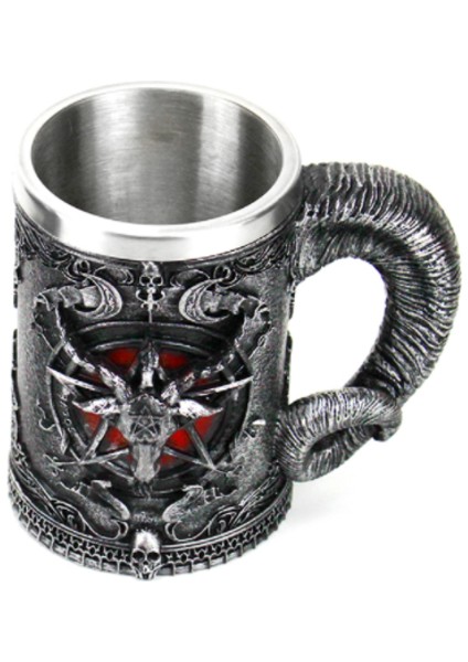 Pentagram Boynuz Kadeh Şarap Cam Gotik Wicca Pagan Mistik Tankard Kahve Bira Kupalar Mistik Wicca Fan Hediye | Şarap Kadehleri fırsatları