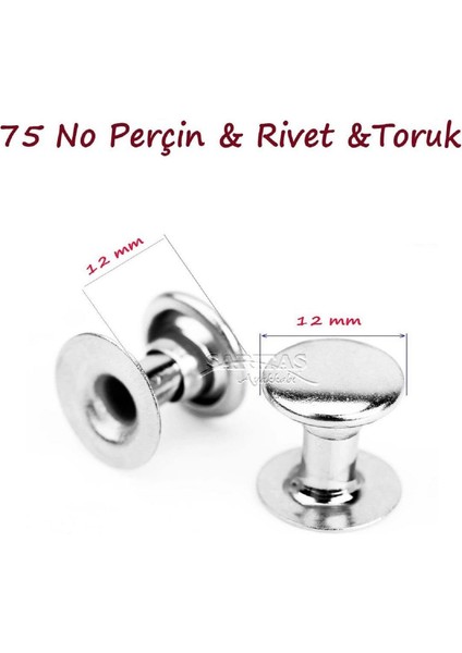 Perçin Rivet 75 No 12mm 25 Takım (Leathercraft, Deri Hobi)