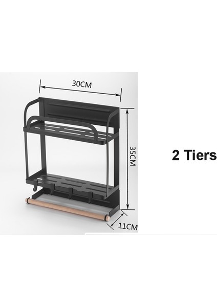 Mutfak Organizatörü Buzdolabı Raf Yan Raf Yan Duvar Tutucu Çok Fonksiyonlu Ev Buzdolabı Depolama Manyetik 2 Tier | Depolama Tutucular ve raflar