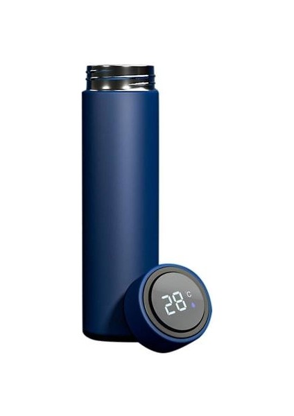 Homemiyn Akıllı Sıcaklık Ekran Yalıtım Kupası, 304 Paslanmaz Çelik Dokunmatik Ekran Sıcaklık Su Kupası (6.4X6.4X23CM) (Mavi)(Yurt Dışından)