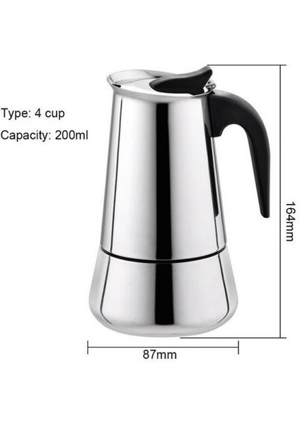 Paslanmaz Çelik Kahve Pot Mocha Espresso Latte Percolator Soba Kahve Makinesi Pot Percolator Içecek Aracı Cafetiere Latte Stopetop | Kahve Tencereler