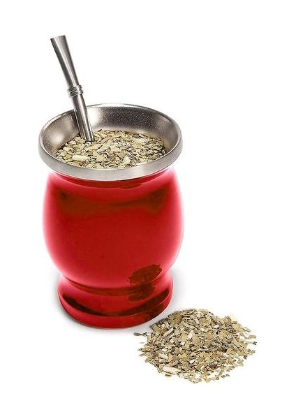 Paslanmaz Çelik Çay Kupası ve Kaşık Seti - Kırmızı (Yurt Dışından)
