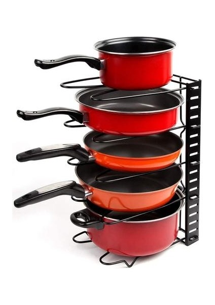 5/8 Lastikler Mutfak Depolama Raf Pan Pot Kapak Organizatör Rafları Tutucu Kesme Tahtası, Pan, Pot Için Demir Depolama Rafı Standı | Raflar ve tutucular