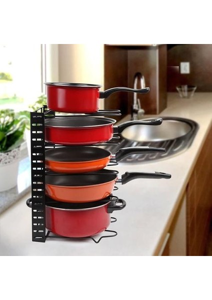 5/8 Lastikler Mutfak Depolama Raf Pan Pot Kapak Organizatör Rafları Tutucu Kesme Tahtası, Pan, Pot Için Demir Depolama Rafı Standı | Raflar ve tutucular