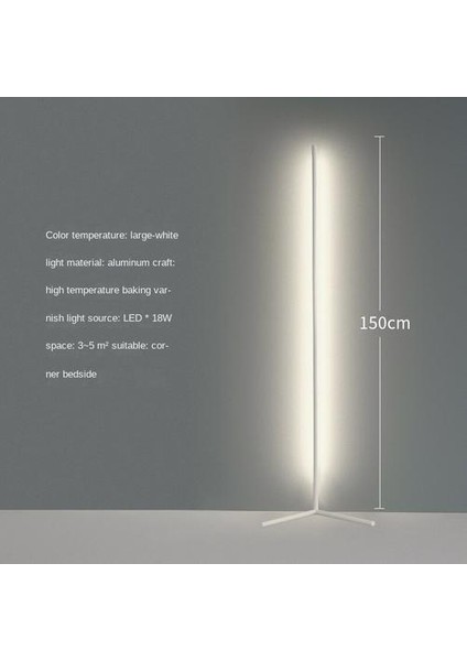 LED Zemin Lambası Ayakta Lambalar Modern Basit 5050 30 LED Ayakta Işıklar Modern Tarzı Demir Boyalı Zemin Lambası (Beyaz-Ab) fırsatları