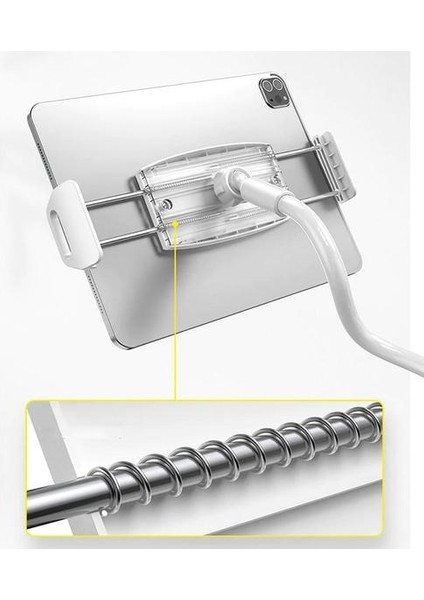 Yeni Deskside Başucu Tembel Telefon ve tablet Tutucu Katlanabilir Dönebilen Uzun Kol Braketi 360 Derece Ayarlanabilir Standı Tutucu | Telefon Sahipleri ve standları (Beyaz)(Yurt Dışından)