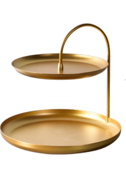 Metal Depolama Tepsisi Sundries Kolye Bilezik Takı Kozmetik Izle Ekran Plakası Anahtar Tutucu Masaüstü Organizatör Araçları Ev Dekor | Depolama Tepsileri (Iki Katmanlar)(Yurt Dışından)