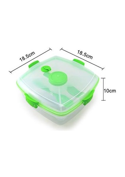 Plastik Öğle Yemeği Kutusu Gıda Konteyner Taşınabilir Mutfak Depolama Organizasyon Öğrenci Çocuklar Lunchbox Sebze Meyve Pirinç Salatası | Öğle Yemeği Kutuları (Yeşil)