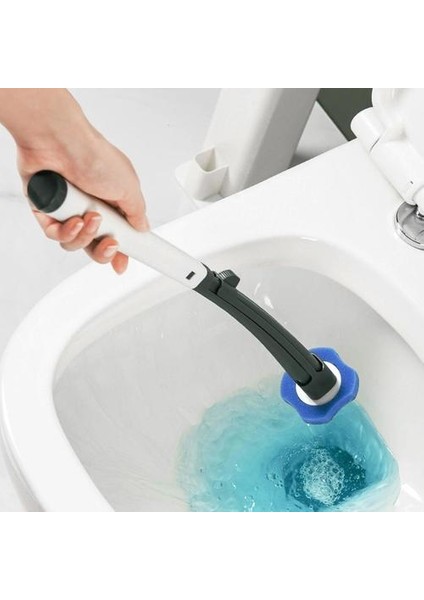 Tek Kullanımlık Tuvalet Fırçası Seti Uzun Kolu Değiştirilebilir Temiz Fırça Kafa Duvara Monte Tuvalet Temizleme Fırçası Banyo Temizleme Aracı | Tuvalet Fırçası Tutucular