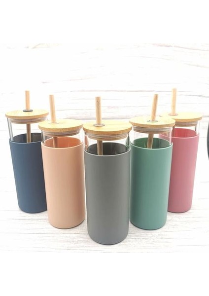 500 ml Cam Bardak Cam Su Şişesi Saman Silikon Koruyucu Kol Sevimli Su Kupası Bambu Kapak Bpa Ücretsiz Isıya Dayanıklı Cam | Su Şişeleri modelleri