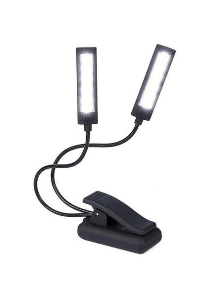 Esnek Klip Kitap Işık USB Şarj Edilebilir Çift LED Okuma Lambası Masa Işıkları Taşınabilir Masa Standı Müzik Orkestra Lambaları fiyatları