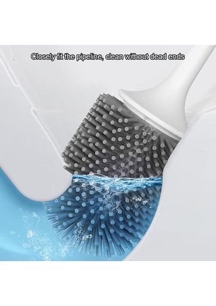 Duvar Montaj Silikon Tuvalet Fırçası Siyah Plastik Uzun Kolu Banyo Wc Aksesuarları Hızlı Boşaltma Temizleme Araçları 1 Adet | Tuvalet Fırçası Tutucular