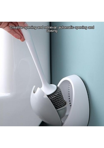 Duvar Montaj Silikon Tuvalet Fırçası Siyah Plastik Uzun Kolu Banyo Wc Aksesuarları Hızlı Boşaltma Temizleme Araçları 1 Adet | Tuvalet Fırçası Tutucular