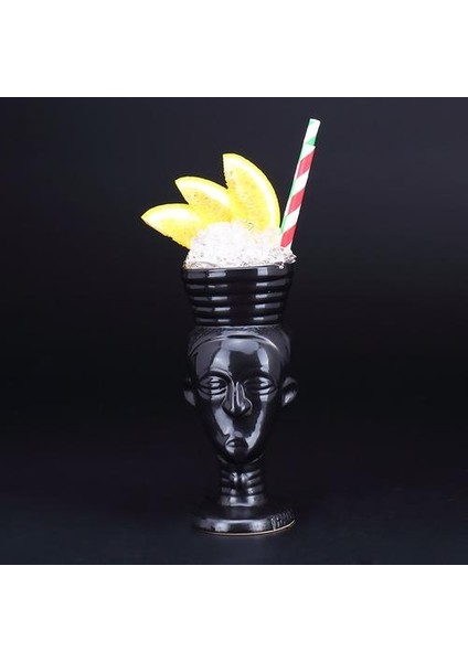 Hawaii Plaj Maori Güzel Kadın Seramik Kupası Hint Güzellik Hollywood Bebek Bar Kokteyl Cam | Oyma (Siyah) indirimleri