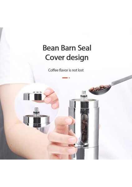 Kahve Öğütücü Mini Paslanmaz Çelik El Manuel El Yapımı Kahve Çekirdeği Burr Öğütücü Değirmen Mutfak Aracı Öğütücüler Mutfak Coffee Takımları | Manuel Kahve Öğütücüleri