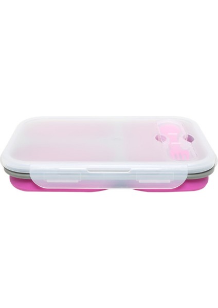 1100ML Silikon Katlanabilir Taşınabilir Öğle Yemeği Kutusu Büyük Kapasiteli Kase Öğle Yemeği Bento Kutusu Katlanır Lunchbox Çevre Dostu | Çevre Dostu (Pembe)(Yurt Dışından)