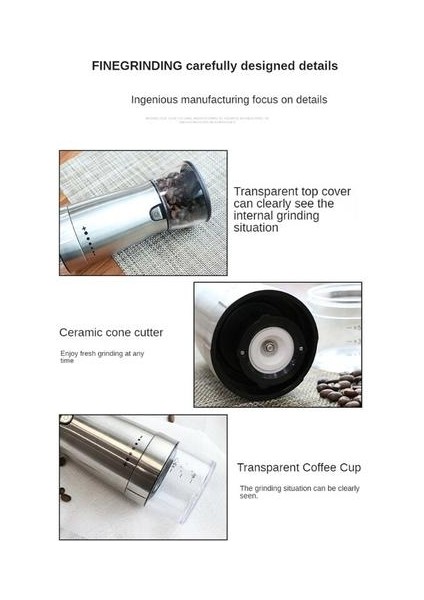 Seramik Burr Paslanmaz Çelik Akrilik Kahve Öğütücüler Elektrikli Taşınabilir Yavaş Değirmenler Özellikle Espresso Için Damlama Üzerinden Dökülme | Değirmenler modelleri