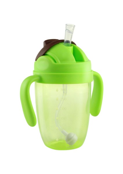 300ML Emme Besleme Şişeleri Bebekler Için Su Süt Şişesi Bebek Besleme Şişesi Bebek Tutaması Kolu ile Bebek Eğitimi | Kupalar (Yeşil)