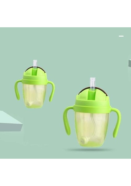 300ML Emme Besleme Şişeleri Bebekler Için Su Süt Şişesi Bebek Besleme Şişesi Bebek Tutaması Kolu ile Bebek Eğitimi | Kupalar (Yeşil) modelleri