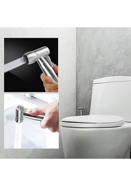 El Bide Püskürtücü Paslanmaz Çelik Tuvalet Bide Banyo Duşlu Su Sprey Kafası Hortum Kiti ile 7/8 Inç | Sıvı Sabunluk modelleri