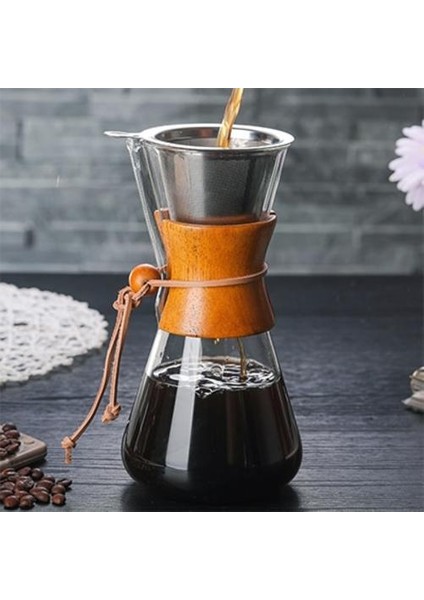 600 ml Yüksek Borosilikat Cam Çöp Üzerinde Kahve Tencere Dökülmesi Manuel Damla Pot Yüksek Sıcaklığa Dayanıklı Cam Kahve Makinesi Coffeeware | Kahve Kapları