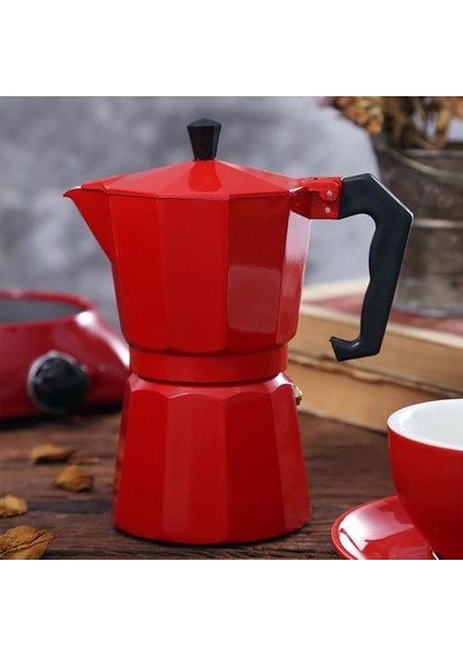 150 ml Kahve Makinesi Pot Alüminyum Mocha Espresso Percolator Pot Kahve Su Isıtıcısı Kafeterya Ev Açık Stopetop Cafe Araçları Kırmızı | Kahve Tencereler(Yurt Dışından)