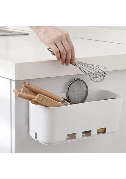 1 Parça Mutfak Lavabo Altında Saklama Kutusu Delme Ücretsiz Duvar Asılı Organizatör Çekmece Plastik Baharat Şişeler Tutucu Banyo Raf | Depolama Tutucular ve raflar