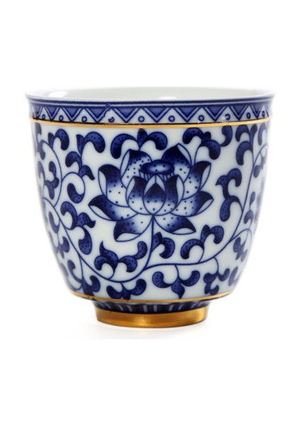 Çin Jingdezhen Mavi ve Beyaz Porselen Çay Bardağı Küçük Çay Kase Seramik Çay Fincanı Kahve Bira Şarap Kupa | Teacups