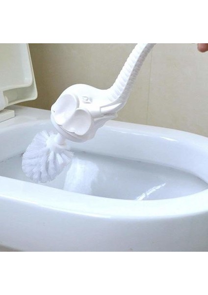 Fil Tuvalet Fırçası, Banyo Yumuşak Kıllı Tuvalet Fırçası Ayrılabilir Fil Şekli Uzun Saplı, Noel, Yeni Yıl | Tuvalet Fırçası Tutucular