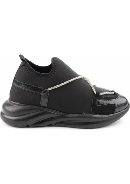 Siyah Streç Kadın Sneaker K01212021417