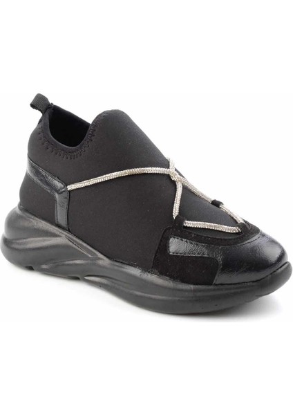 Siyah Streç Kadın Sneaker K01212021417