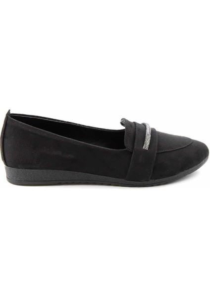 Siyah Siyah Süet Kadın Loafer Ayakkabı K01214032509 fiyatları