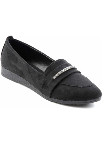 Siyah Siyah Süet Kadın Loafer Ayakkabı K01214032509 modelleri