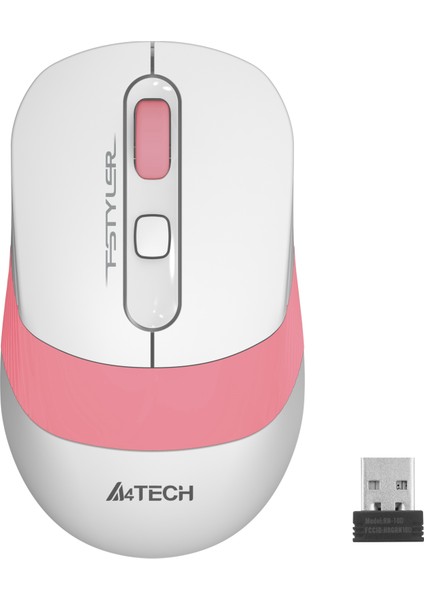 FG10 Nano Alıcı Kablosuz Optik 2000DPI Enerji Korumalı Mouse - Beyaz/Pembe