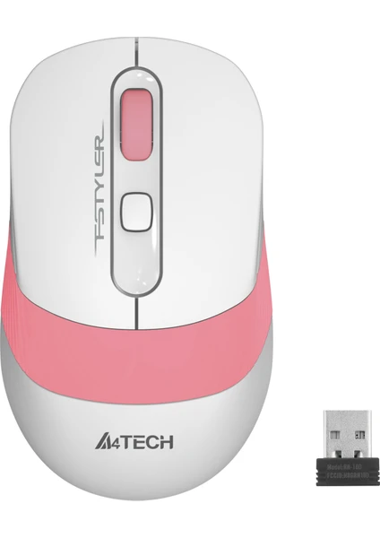 FG10 Nano Alıcı Kablosuz Optik 2000DPI Enerji Korumalı Mouse - Beyaz/Pembe