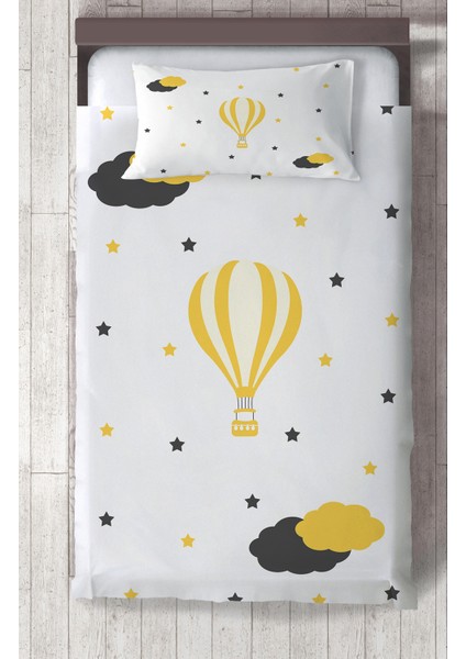 Sarı Balon Desenli Çocuk ve Bebek Odası Yatak Örtüsü TLAY-019