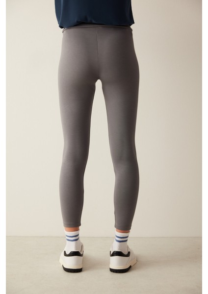 Gri Yüksek Bel Dar Paça Tayt fırsatları