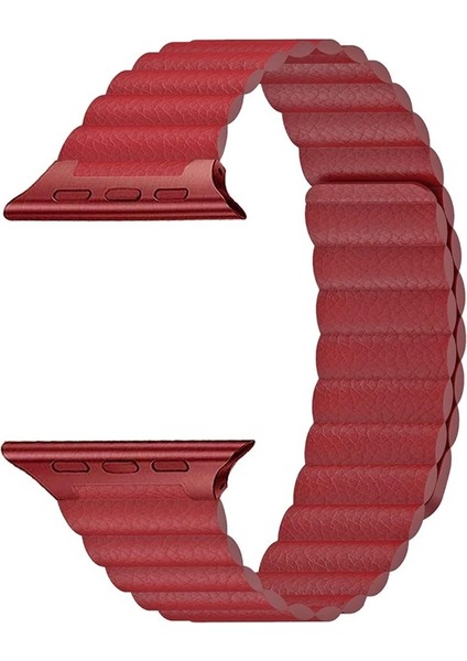 Apple Watch Uyumlu 42 mm Için Gerçek Deri Katmanlı Lob Kordon-Kayış