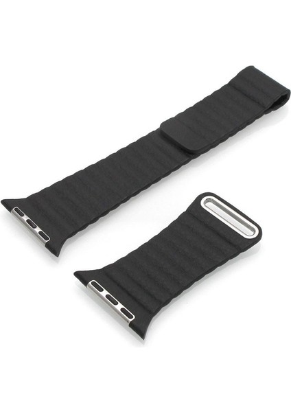 Apple Watch Uyumlu 42 mm Için Gerçek Deri Katmanlı Lob Kordon-Kayış