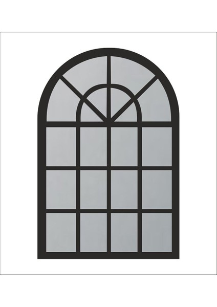 Dekoratif Hint Penceresi Aynalı Pleksi Dekoratif Oval Ahşap Çerçeve 80X60 cm
