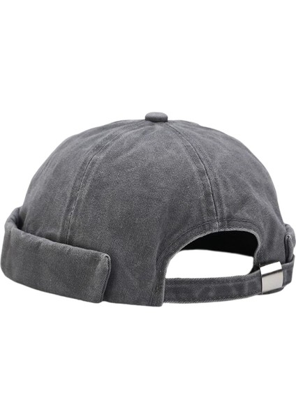 Moda Beanie Hat Ilkbahar Yaz Erkekleri Kadın Docker Şapkası Visor Ayarlanabilir Gri Yok(Yurt Dışından)